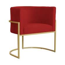 Poltrona Decorativa Luana Requinte Suede Vermelho - DS Estofados