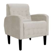 Poltrona Decorativa Luiza Para Sala Suede Bege - DS Estofados