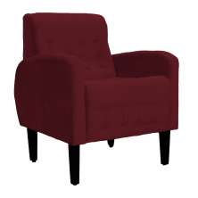Poltrona Decorativa Luiza Para Sala Suede Bordô - DS Estofados