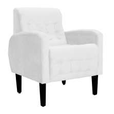 Poltrona Decorativa Luiza Para Sala Suede Branco - DS Estofados