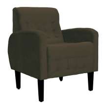 Poltrona Decorativa Luiza Para Sala Suede Marrom - DS Estofados