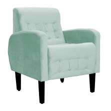 Poltrona Decorativa Luiza Para Sala de Tv Veludo Acqua - DS Estofados