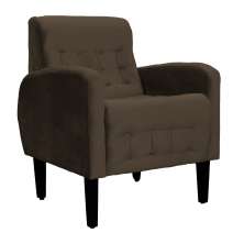 Poltrona Decorativa Luiza Para Sala de Tv Veludo Marrom - DS Estofados