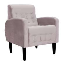 Poltrona Decorativa Luiza Para Sala de Tv Veludo Rosê - DS Estofados