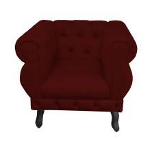 Poltrona Decorativa Maya Pés Luis XV Suede Bordô - DS Estofados
