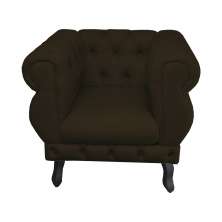 Poltrona Decorativa Maya Pés Luis XV Suede Marrom - DS Estofados