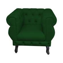 Poltrona Decorativa Maya Pés Luis XV Suede Verde - DS Estofados