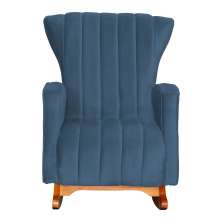 Poltrona Decorativa Melinda Pés Balanço Suede Azul Royal