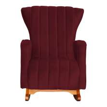 Poltrona Decorativa Melinda Pés Balanço Suede Bordô