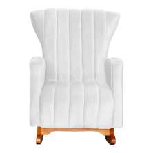 Poltrona Decorativa Melinda Pés Balanço Suede Branco
