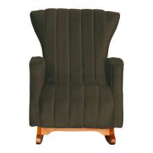 Poltrona Decorativa Melinda Pés Balanço Suede Marrom