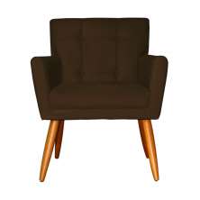 Poltrona Decorativa Onix Corino Marrom - DS Estofados
