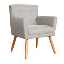 Poltrona Decorativa Onix Linho Bege
