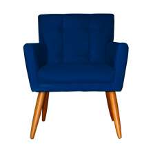 Poltrona Decorativa Onix Suede Azul Marinho - DS Móveis