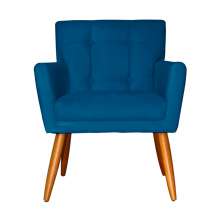 Poltrona Decorativa Onix Suede Azul Royal - DS Estofados