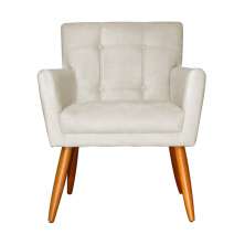 Poltrona Decorativa Onix Suede Bege - DS Estofados