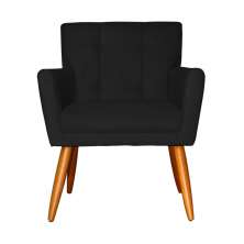 Poltrona Decorativa Onix Suede Preto - DS Móveis