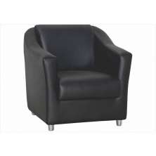 Poltrona Decorativa Tilla Pés Cromado Napa Preto - DS Estofados