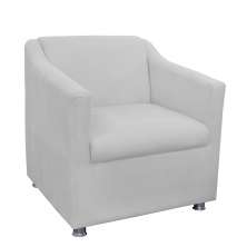 Poltrona Decorativa Tilla Pés Cromado Suede Branco - DS Estofados
