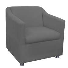 Poltrona Decorativa Tilla Pés Cromado Suede Cinza - DS Estofados