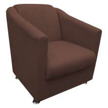 Poltrona Decorativa Tilla Pés Cromado Suede Marrom - DS Móveis
