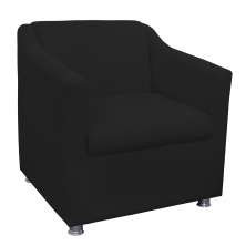 Poltrona Decorativa Tilla Pés Cromado Suede Preto - DS Móveis