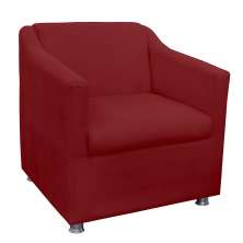 Poltrona Decorativa Tilla Pés Cromado Suede Vermelho  - DS Móveis
