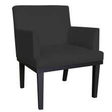 Poltrona Decorativa Vitória Sala e Recepção Com Base de Madeira Suede Preto - DS Estofados