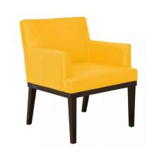 Poltrona Decorativa Vitória Sala e Recepção Napa Amarelo - DS Estofados