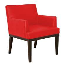 Poltrona Decorativa Vitória Sala e Recepção Napa Vermelho - DS Estofados