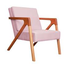 Poltrona Luxo Monalisa Suede Rosa Bebê