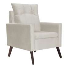 Poltrona Para Sala Ligia Suede Bege - DS Estofados