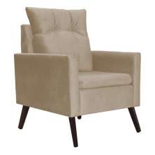 Poltrona Para Sala Ligia Suede Cappuccino - DS Estofados