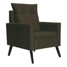 Poltrona Para Sala Ligia Suede Marrom - DS Estofados