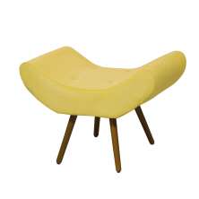 Puff Banqueta Emília Em Suede Liso Amarelo - DS Móveis