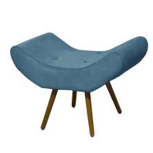 Puff Banqueta Emília Em Suede Liso Azul Royal - DS Móveis