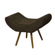 Puff Banqueta Emília Em Suede Liso Marrom - DS Móveis