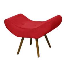 Puff Banqueta Emília Em Suede Liso Vermelho - DS Móveis