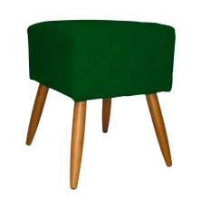 Puff Banqueta Isabela em Tressê Pés Palito Suede Verde