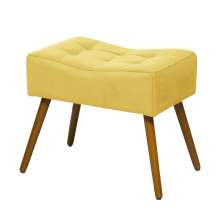 Puff Banqueta Retangular Suede Liso Amarelo - DS Móveis