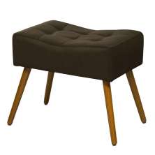 Puff Banqueta Retangular Suede Liso Marrom - DS Móveis