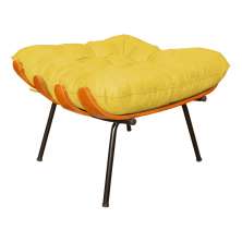 Puff Decorativo Costela Suede Amarelo