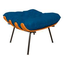Puff Decorativo Costela Suede Azul Royal