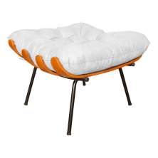 Puff Decorativo Costela Suede Branco - DS Estofados
