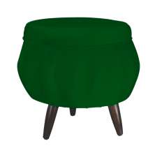 Puff Pétala Pés Palito Tabaco Suede Verde