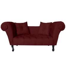 Recamier Divã Namoradeira Dubai Capitonê Suede Bordô