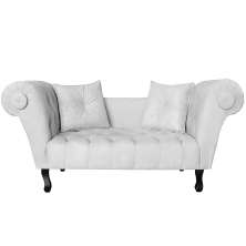 Recamier Divã Namoradeira Dubai Capitonê Suede Branco