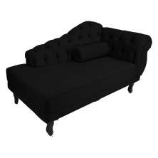 Recamier Namoradeira Divã Lado Esquerdo Larissa Suede Preto