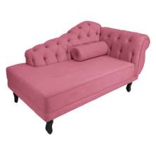 Recamier Namoradeira Divã Lado Esquerdo Larissa Suede Rosa