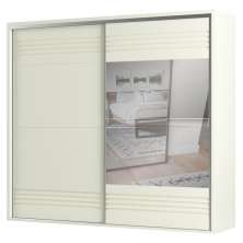 Guarda Roupa Casal com Espelho 267cm 2 Portas 100% MDF TW603E Off White - Dalla Costa